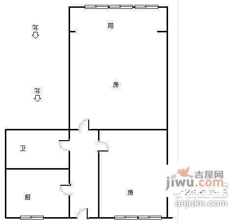 开元路74号小区1室1厅1卫户型图