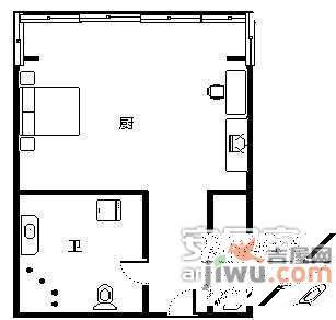 东方金座1室1厅1卫52㎡户型图