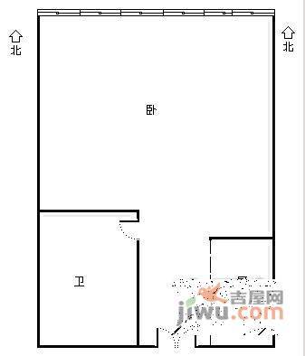 东方金座1室1厅1卫52㎡户型图