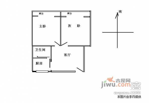 宝石新村2室1厅1卫74㎡户型图