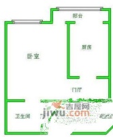 北落马营1室1厅1卫36㎡户型图