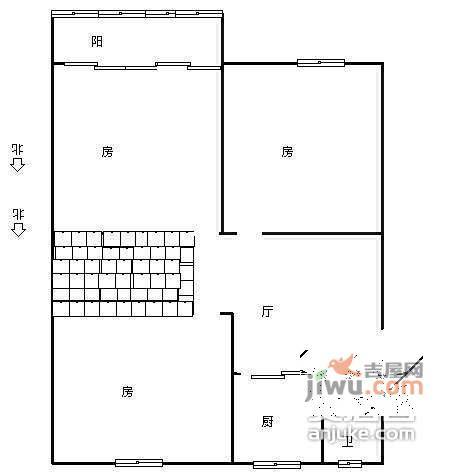 兴隆西村3室1厅1卫78㎡户型图