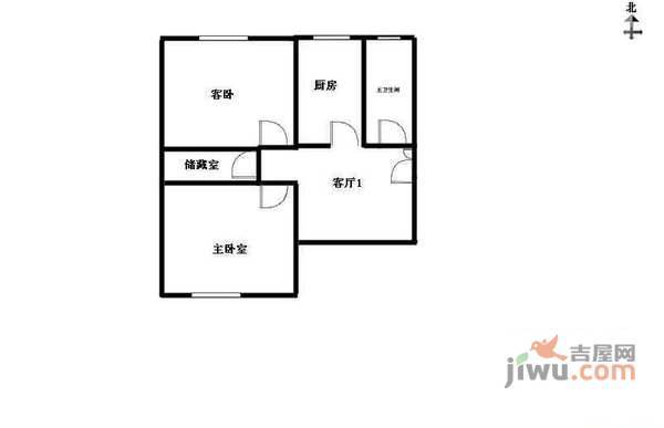 兴隆西村2室1厅1卫68㎡户型图