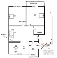 施家桥小区2室2厅1卫89㎡户型图