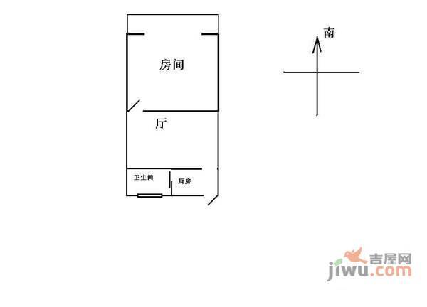 思敬里1室1厅1卫33㎡户型图