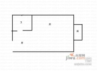 绿城留庄1室0厅1卫56㎡户型图