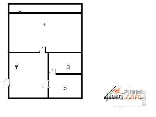 绿城留庄1室1厅1卫63㎡户型图