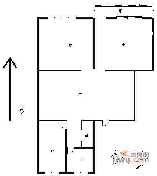 华丰新村2室1厅1卫75㎡户型图