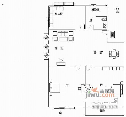 华丰新村2室2厅1卫78㎡户型图