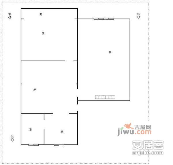 华丰新村2室1厅1卫75㎡户型图