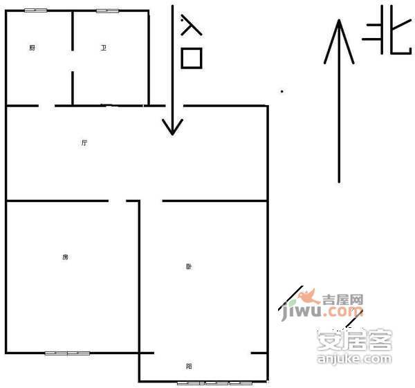 华丰新村2室2厅1卫78㎡户型图