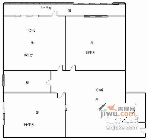 怡静坊2室1厅1卫70㎡户型图