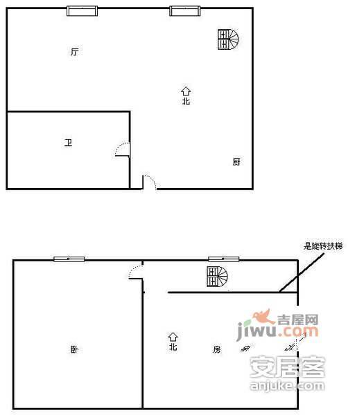 万科金色城品1室1厅1卫42㎡户型图