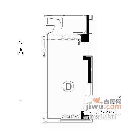 万科金色城品1室1厅1卫42㎡户型图