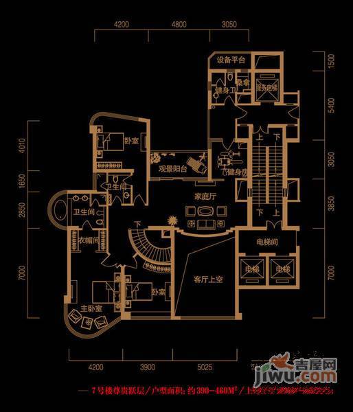 东方润园5室3厅3卫443㎡户型图