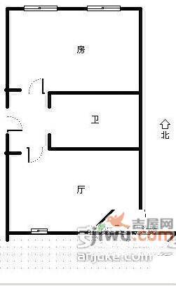 杭州乐园风情街小区1室1厅1卫户型图