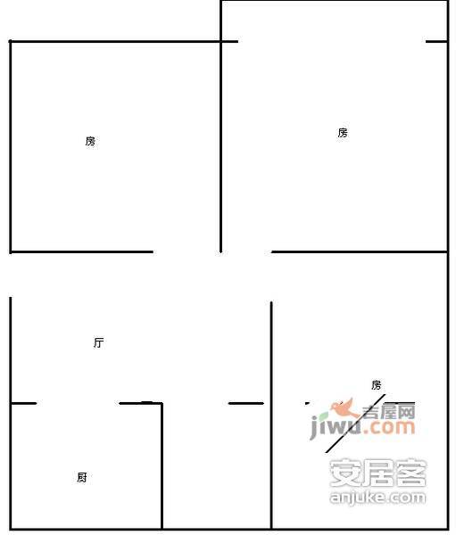 西陵社区3室1厅1卫户型图