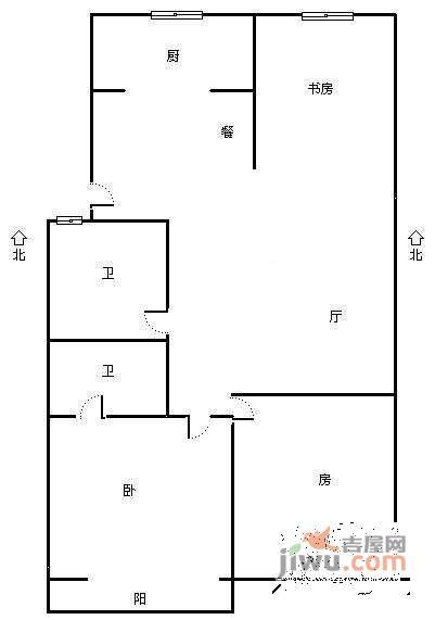 盛雅公寓3室2厅2卫113㎡户型图