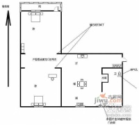 曙光路2室1厅1卫58㎡户型图