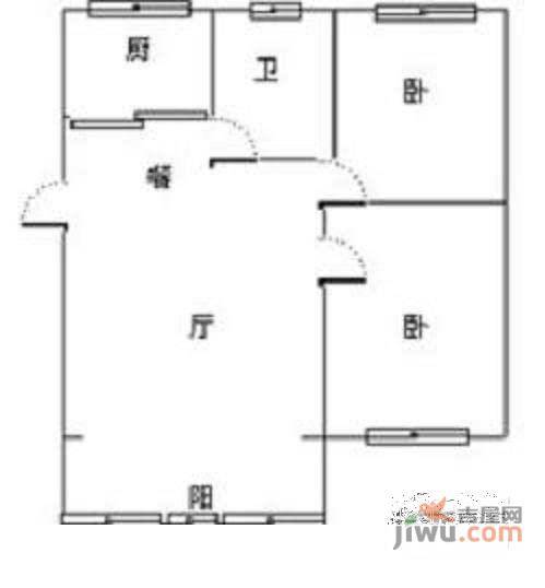 星洲花园万黛兰居2室1厅1卫85㎡户型图