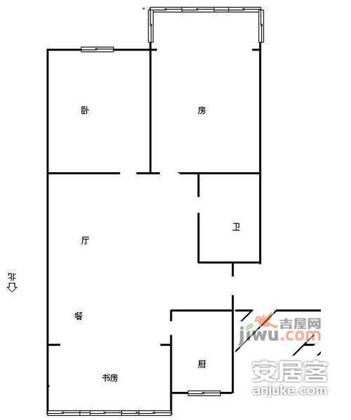 广福公寓3室2厅1卫户型图