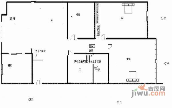 罗马公寓3室2厅2卫162㎡户型图