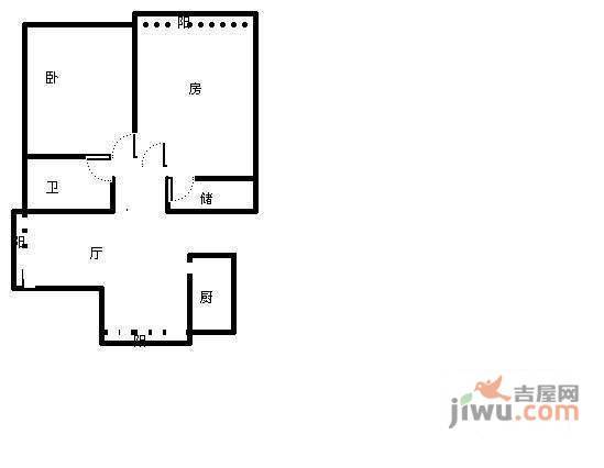 青春都市公寓2室2厅1卫户型图