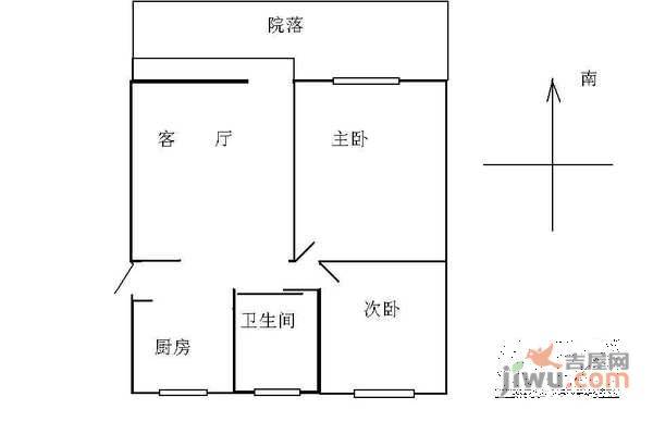 凤起桥河下2室1厅1卫79㎡户型图