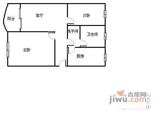 凤起桥河下2室2厅1卫户型图