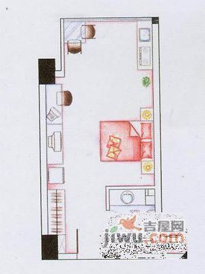 一方大厦小区1室1厅1卫33㎡户型图