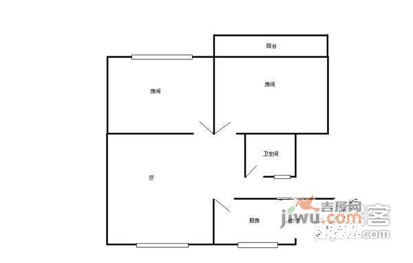 文晖里新村2室1厅1卫75㎡户型图