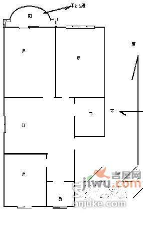 金欣公寓3室2厅1卫户型图