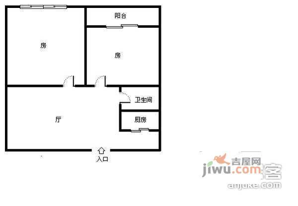 金欣公寓2室1厅1卫76㎡户型图