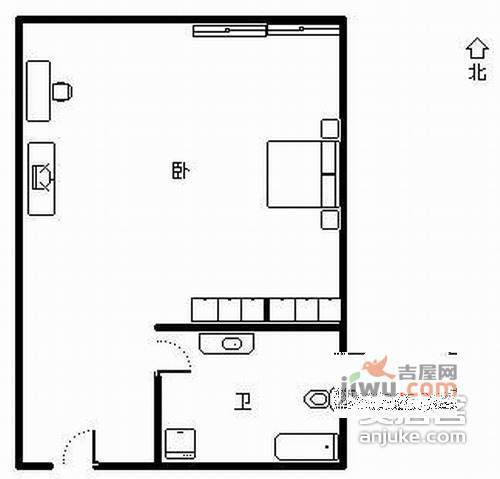 银都大厦1室0厅1卫45㎡户型图