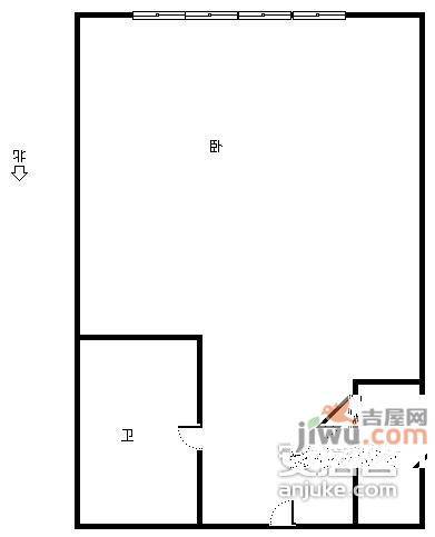 银都大厦1室1厅1卫45㎡户型图