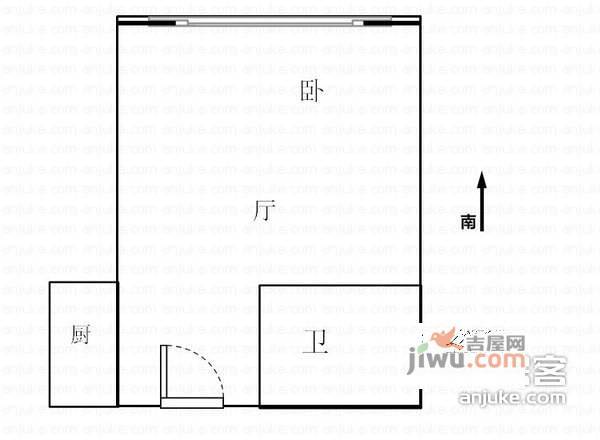 银都大厦1室1厅1卫45㎡户型图