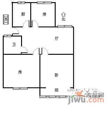 雅士苑3室1厅1卫89㎡户型图