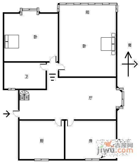 雅士苑3室2厅1卫108㎡户型图