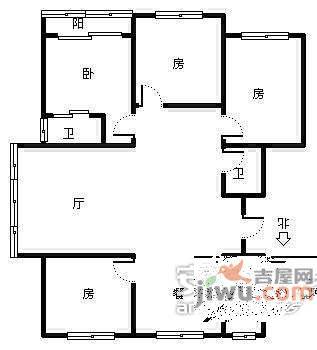 雅士苑4室2厅2卫178㎡户型图