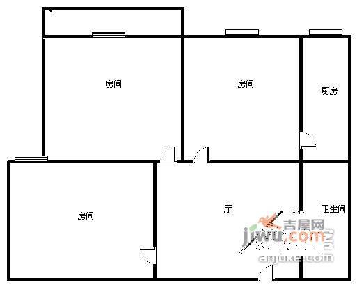 钱江六苑3室1厅1卫132㎡户型图