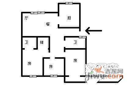 望江家园3室1厅2卫91㎡户型图