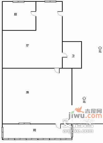 环西社区1室1厅1卫45㎡户型图