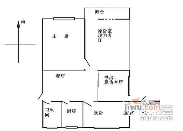 环西社区3室1厅1卫户型图