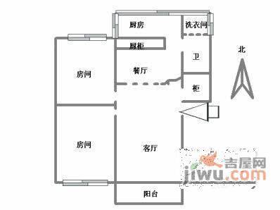 丹枫新村2室1厅1卫70㎡户型图