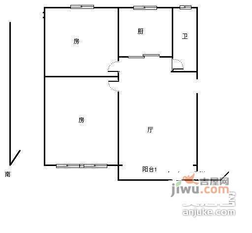 丹枫新村2室2厅1卫80㎡户型图