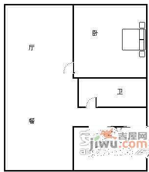 都市水乡水曲苑2室2厅1卫89㎡户型图