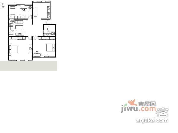 欣园居3室1厅1卫94㎡户型图