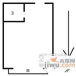 德泰御峰大厦1室1厅1卫43㎡户型图