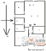 中融城市花园3室2厅1卫户型图