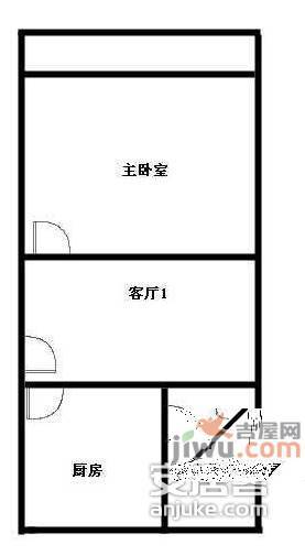 清波新村1室1厅1卫47㎡户型图